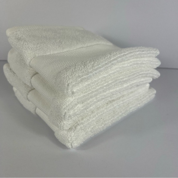 4 Ralph Lauren Washcloths Wescott Sailcloth Pure White 4 Pc Set Cotton NEW - Picture 3 of 6